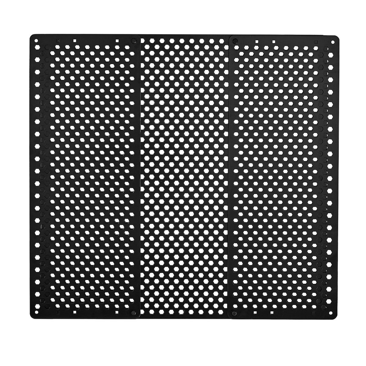 RV Screen Door Protector, Adjusts from 558.8 – 800 mm, Adjustable Door Grille, Easy to Install, Reinforced Breathable Honeycomb Holes, Iron Camper RV Entry Protector for Pet Protection, Black