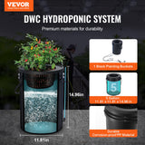 Gardening Tools: VEVOR DWC Hydroponics Grow System Deep Water Culture with Top Drip 1 Bucket 20L