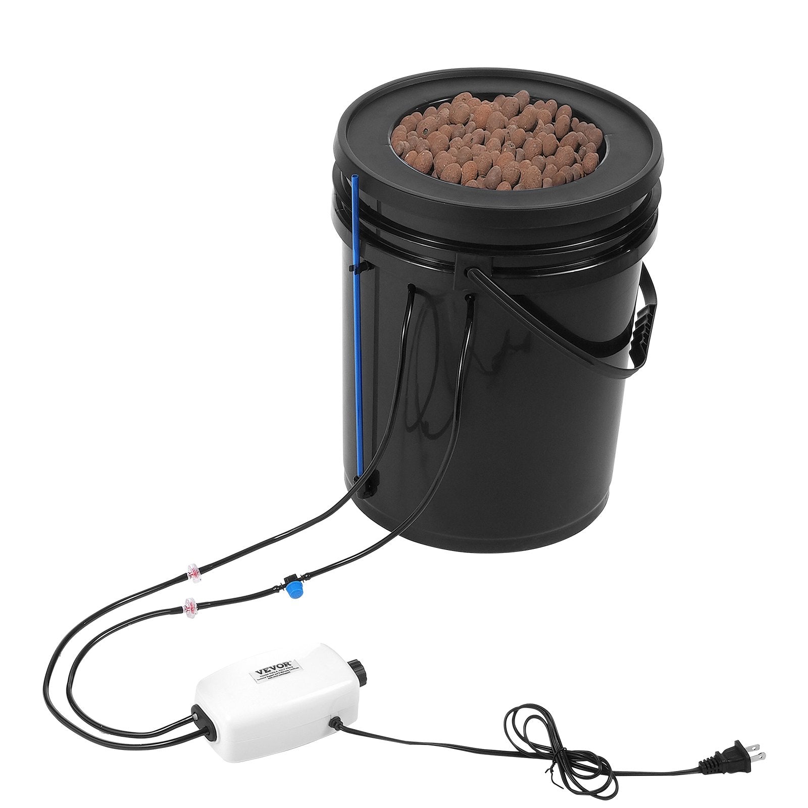 Gardening Tools: VEVOR DWC Hydroponics Grow System Deep Water Culture with Top Drip 1 Bucket 20L