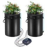 Gardening Tools: VEVOR DWC Hydroponics Grow System Deep Water Culture with Top Drip 2 Buckets