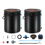 Gardening Tools: VEVOR DWC Hydroponics Grow System Deep Water Culture with Top Drip 2 Buckets