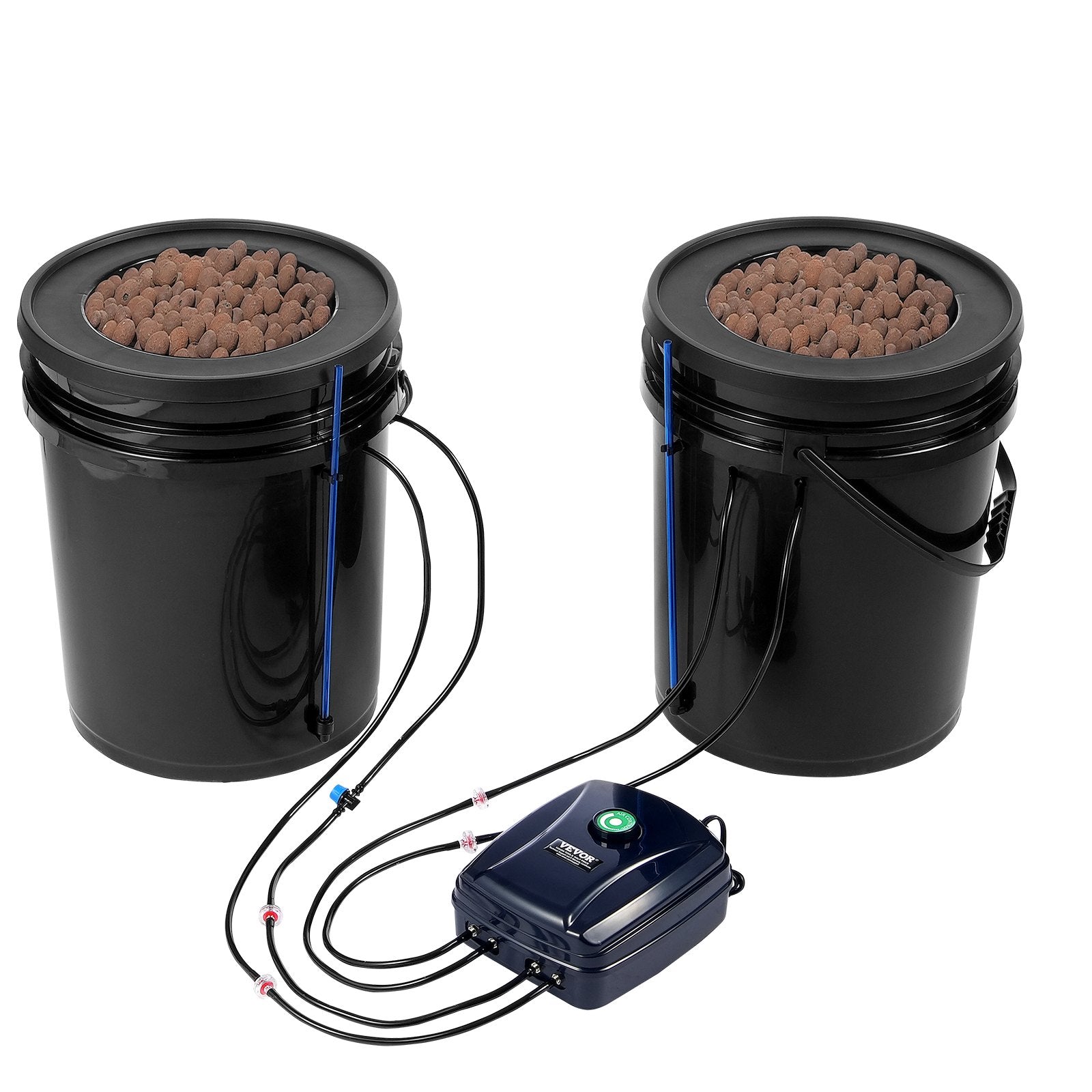 Gardening Tools: VEVOR DWC Hydroponics Grow System Deep Water Culture with Top Drip 2 Buckets