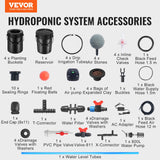 Gardening Tools: VEVOR RDWC Hydroponics Grow System, Hydroponic Growing Kit with Top Drip, Recirculating Deep Water Culture 4 Buckles and 1 Reservoir, with Air Pump and Water Level Device for Leafy Vegetables