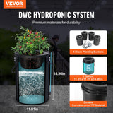 Gardening Tools: VEVOR DWC Hydroponics Grow System Deep Water Culture with Top Drip 4 Buckets