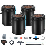Gardening Tools: VEVOR DWC Hydroponics Grow System Deep Water Culture with Top Drip 4 Buckets