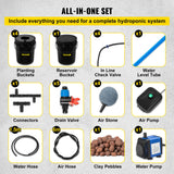 Gardening Tools: VEVOR DWC Hydroponic System, 5 Gallon 5 Buckets, Deep Water Culture Growing Bucket, Hydroponics Grow Kit with Pump, Air Stone and Connected Reservoir, for Indoor/Outdoor Leafy Vegetables