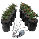 Gardening Tools: VEVOR DWC Hydroponics Grow System Deep Water Culture 8 Buckets with Air Pump