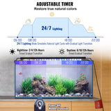 Gardening Tools: VEVOR Aquarium Light, 14W Full Spectrum Fish Tank Light with 24/7 Natural Mode, Adjustable Timer & 5-Level Brightness, with Aluminum Alloy Shell Extendable Brackets for 12"-18" Freshwater Planted Tank