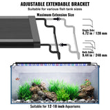 Gardening Tools: VEVOR Aquarium Light, 14W Full Spectrum Fish Tank Light with 24/7 Natural Mode, Adjustable Timer & 5-Level Brightness, with Aluminum Alloy Shell Extendable Brackets for 12"-18" Freshwater Planted Tank