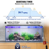 Gardening Tools: VEVOR Aquarium Light, 26W Full Spectrum Fish Tank Light with 24/7 Natural Mode, Adjustable Timer & 5-Level Brightness, with Aluminum Alloy Shell Extendable Brackets for 30"-36" Freshwater Planted Tank