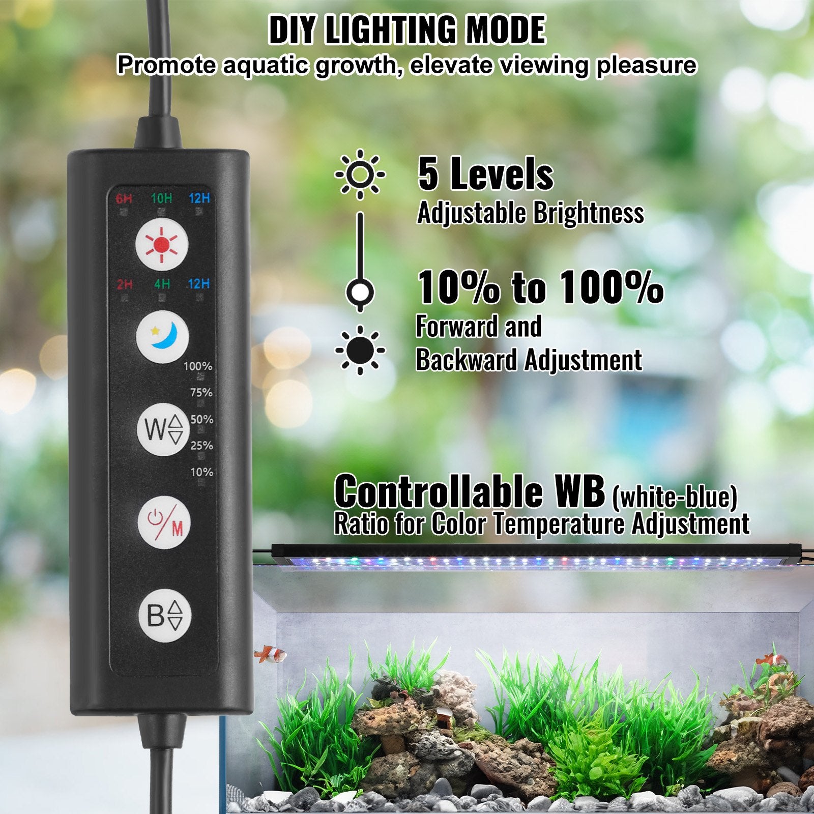 Aquarium Lighting: VEVOR Aquarium Light 26W Full Spectrum Aquarium LED Lights for 36"-42" Fish Tank