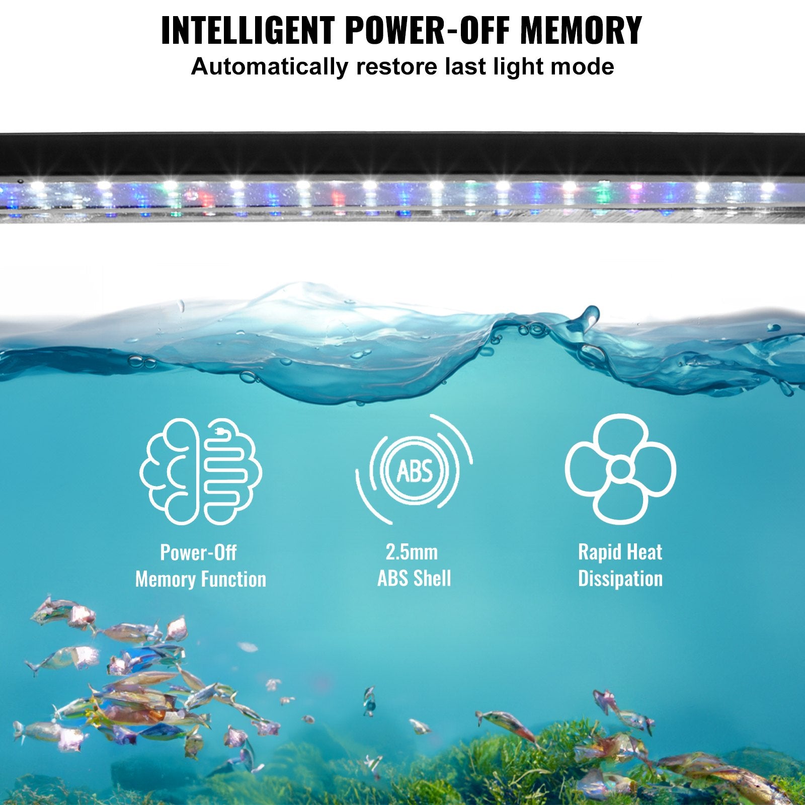Aquarium Lighting: VEVOR Aquarium Light 26W Full Spectrum Aquarium LED Lights for 36"-42" Fish Tank