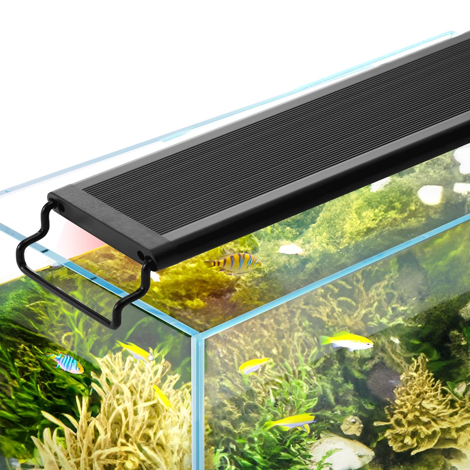 Aquarium Light, 48W Full Spectrum Fish Tank Light with 24/7 Natural Mode, Adjustable Timer & 5-Level Brightness, with Aluminum Alloy Shell Extendable Brackets for 48"-54" Freshwater Planted Tank