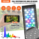 Gardening Tools: VEVOR Aquarium Light, 48W Full Spectrum Fish Tank Light with 24/7 Natural Mode, Adjustable Timer & 5-Level Brightness, with Aluminum Alloy Shell Extendable Brackets for 48"-54" Freshwater Planted Tank