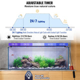 Gardening Tools: VEVOR Aquarium Light, 48W Full Spectrum Fish Tank Light with 24/7 Natural Mode, Adjustable Timer & 5-Level Brightness, with Aluminum Alloy Shell Extendable Brackets for 48"-54" Freshwater Planted Tank
