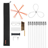 Vitamins & Supplements: VEVOR Chimney Sweep Kit, 10m Maximum Extendable Length Chimney Brush, Chimney Cleaner Sweeper with Dual Brush Heads, Brush & Goggles, Fireplace Cleaning Tool for Square, Rectangle, Arch Chimneys