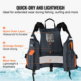 Life Jackets: VEVOR Life Vest for Watersports (PFD), Life Jacket with Waterproof Nylon & 96N Buoyancy, Life Vest/Jacket for Any Water Activity-Fishing, Kayaking, Surfing and More, Men and Women L