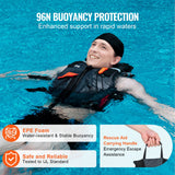 Life Jackets: VEVOR Life Vest for Watersports (PFD), Life Jacket with Waterproof Nylon & 96N Buoyancy, Life Vest/Jacket for Any Water Activity-Fishing, Kayaking, Surfing and More, Men and Women L