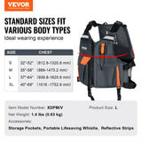 Life Jackets: VEVOR Life Vest for Watersports (PFD), Life Jacket with Waterproof Nylon & 96N Buoyancy, Life Vest/Jacket for Any Water Activity-Fishing, Kayaking, Surfing and More, Men and Women L