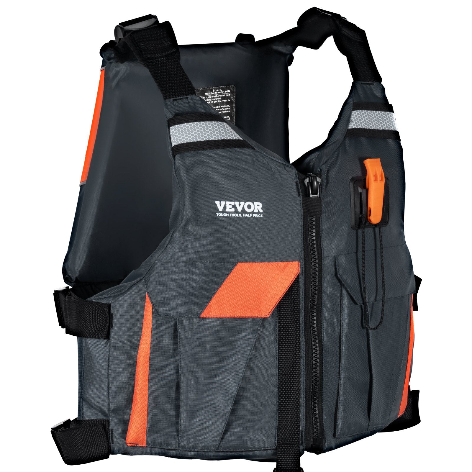 Life Jackets: VEVOR Life Vest for Watersports (PFD), Life Jacket with Waterproof Nylon & 96N Buoyancy, Life Vest/Jacket for Any Water Activity-Fishing, Kayaking, Surfing and More, Men and Women L