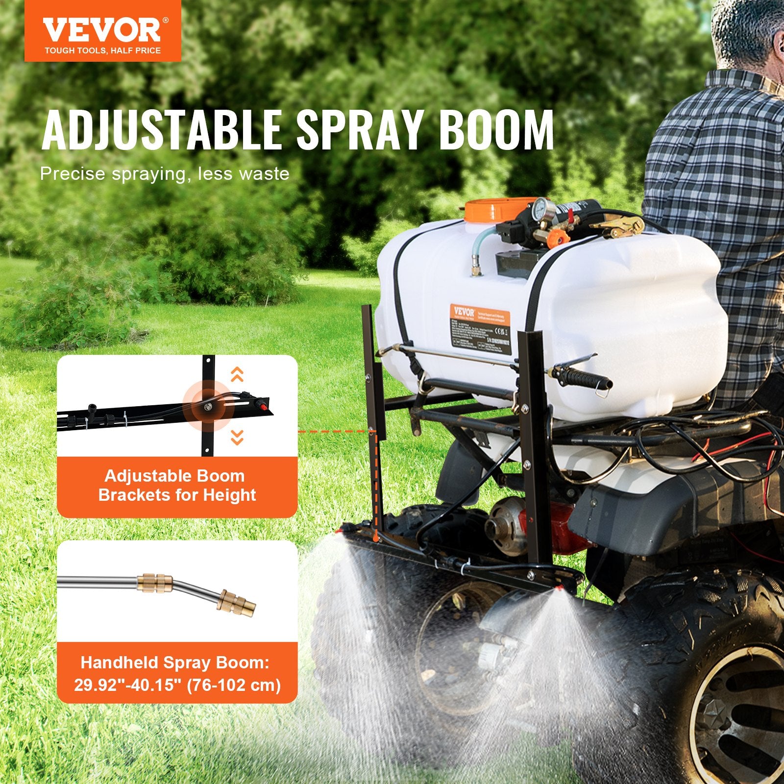 Herbicides: VEVOR ATV Sprayer 60 L/15.9 Gal ATV/UTV Spot Sprayer with A Nozzle Boom 1.9 GPM