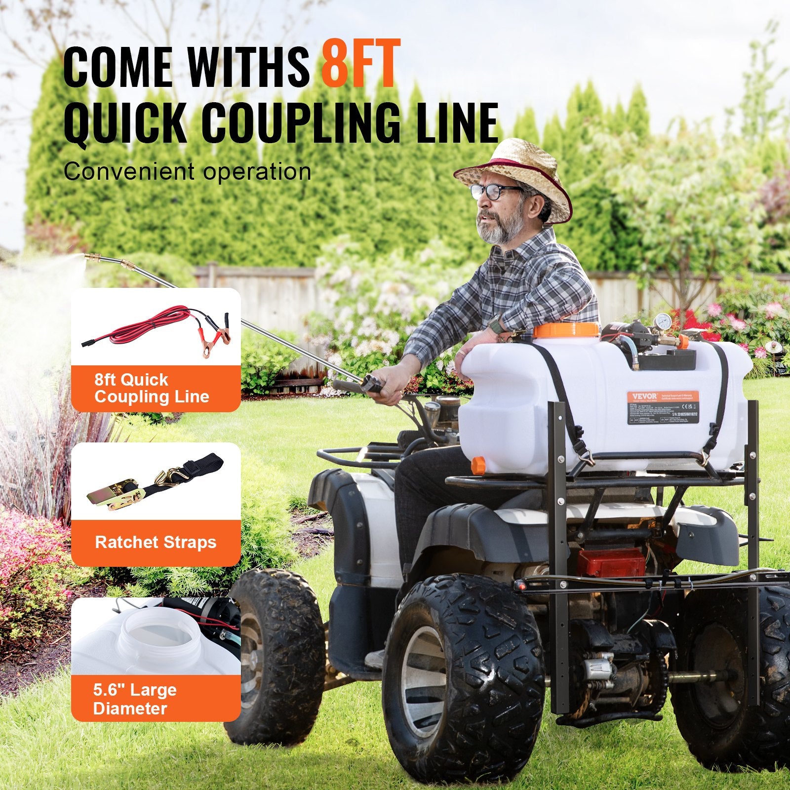 Herbicides: VEVOR ATV Sprayer 60 L/15.9 Gal ATV/UTV Spot Sprayer with A Nozzle Boom 1.9 GPM