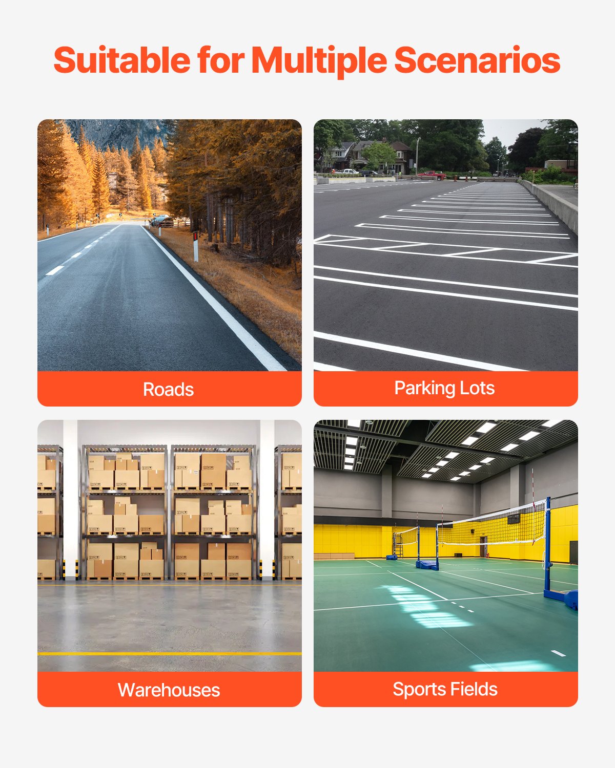 Label Makers: VEVOR Striping Line Marking Machine, 610 x 330 x 900 mm, 4-Wheel, Heavy Duty Striping Line Machine with 56-102 mm Adjustable Width, Make Clear Edge Line for Roads, Parking Lots, Sports Field, Yellow