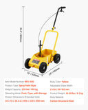 Label Makers: VEVOR Striping Line Marking Machine, 610 x 330 x 900 mm, 4-Wheel, Heavy Duty Striping Line Machine with 56-102 mm Adjustable Width, Make Clear Edge Line for Roads, Parking Lots, Sports Field, Yellow