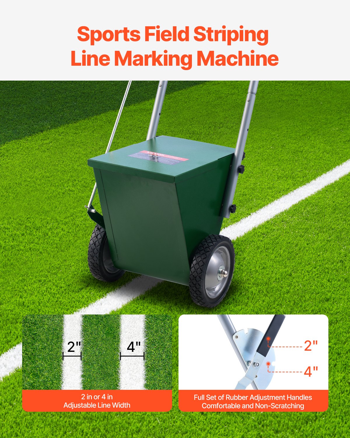Dry Line Marker 2-Wheel 50 or 100 mm Lines Heavy Duty Steel Chalker 11.3kg