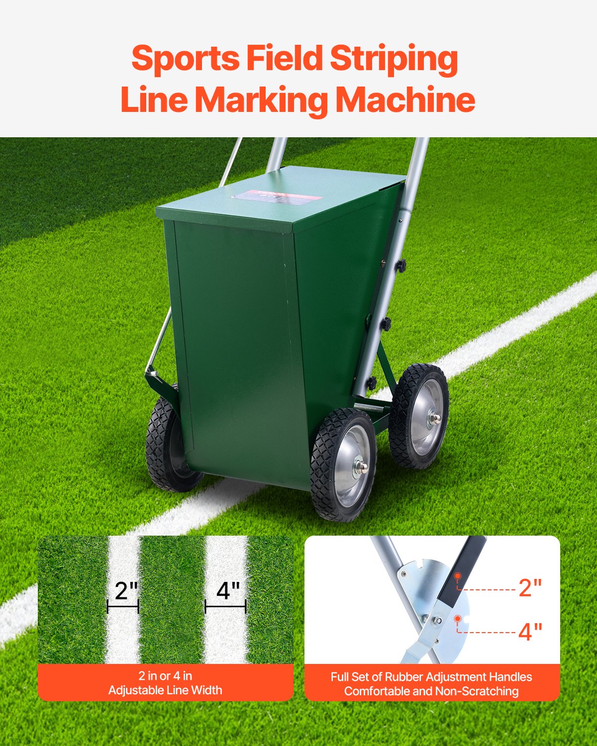 Hand Tools: VEVOR Dry Line Marker 4-Wheel 50 or 100 mm Lines Heavy Duty Steel Chalker 22.7kg
