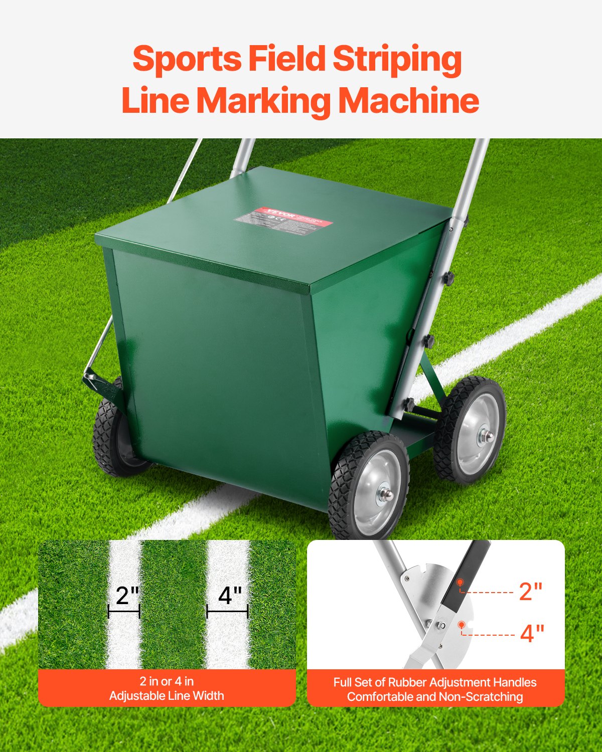 Hand Tools: VEVOR Dry Line Marker 4-Wheel 50 or 100 mm Lines Heavy Duty Steel Chalker 29.5kg