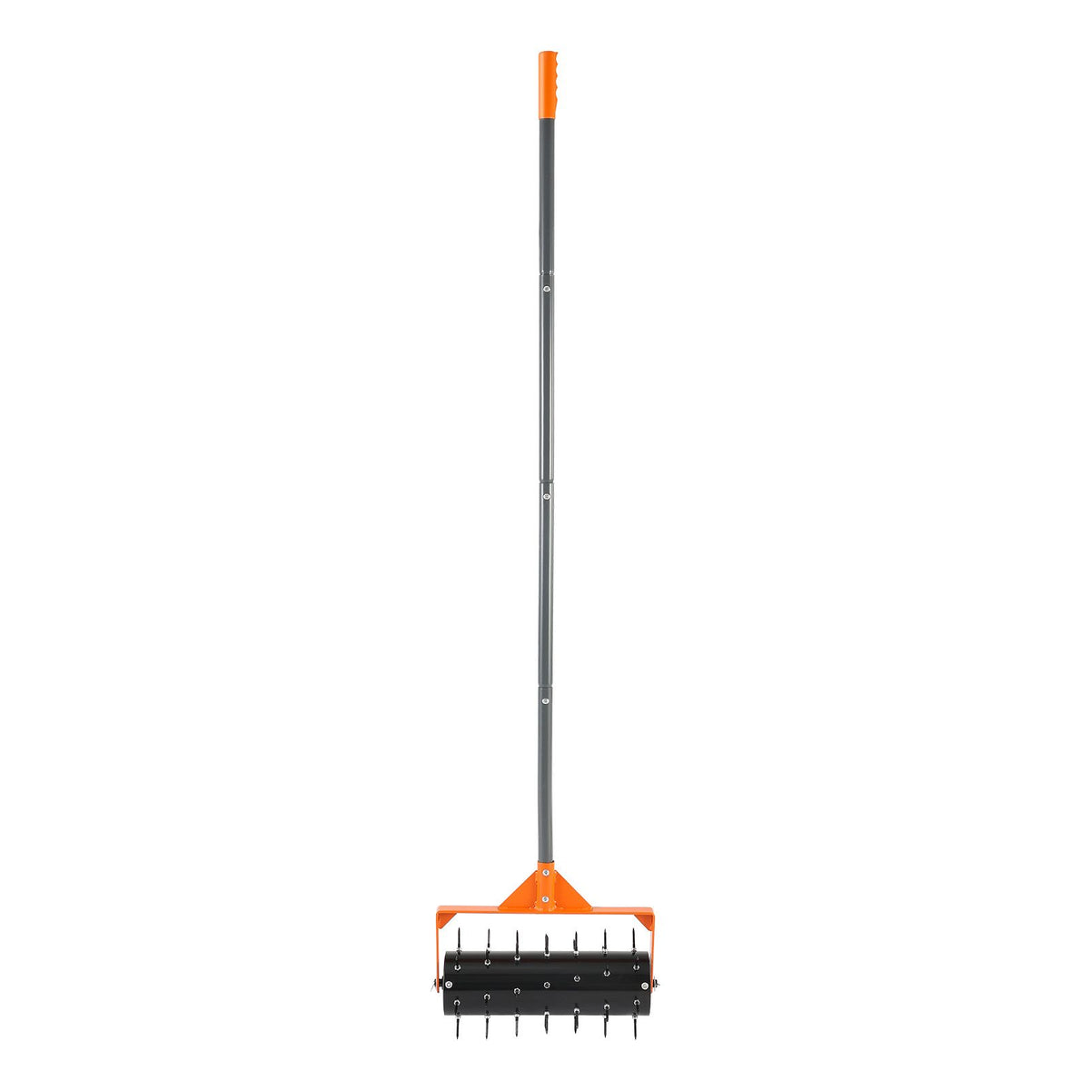 Rolling Lawn Aerator, 410mm Manual Push Aerator Roller with 42 Spikes & 60 in Long Handle, Fillable Drum for Added Weight, Heavy-Duty Lawn Soil Penetrator for Garden Yard Compacted Soils