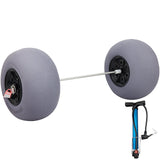 Beach Towels: VEVOR Beach Balloon Wheels, 13" Sand Tires with 32" Stainless Steel Axle, TPU Cart Tires for Kayak Dolly, Canoe Cart and Buggy with Air Pump, 2-Pack