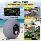Beach Towels: VEVOR Beach Balloon Wheels, 13" Sand Tires with 32" Stainless Steel Axle, TPU Cart Tires for Kayak Dolly, Canoe Cart and Buggy with Air Pump, 2-Pack