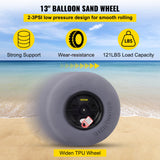 Beach Towels: VEVOR Beach Balloon Wheels, 13" Sand Tires with 32" Stainless Steel Axle, TPU Cart Tires for Kayak Dolly, Canoe Cart and Buggy with Air Pump, 2-Pack