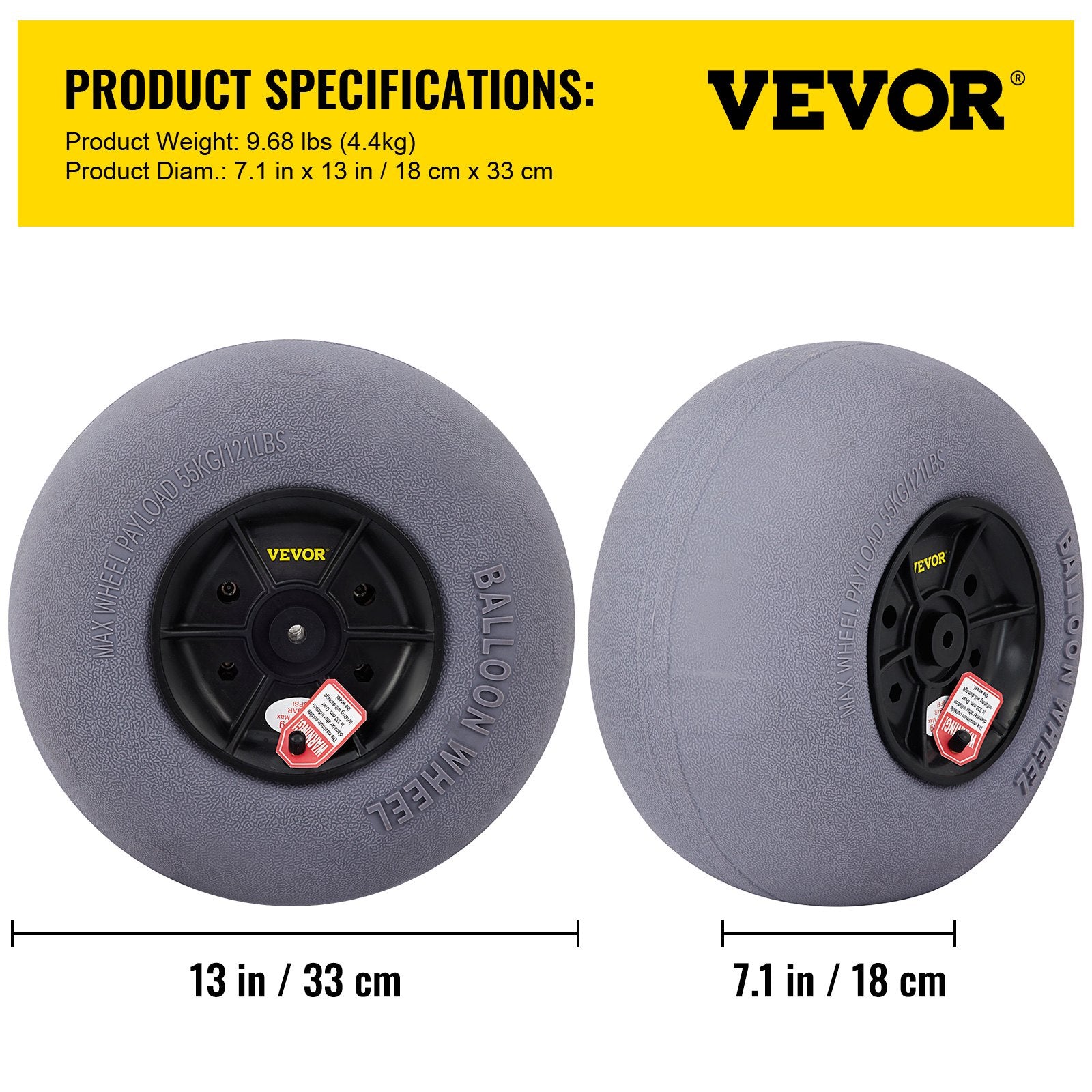 Beach Towels: VEVOR Beach Balloon Wheels, 13" Sand Tires with 32" Stainless Steel Axle, TPU Cart Tires for Kayak Dolly, Canoe Cart and Buggy with Air Pump, 2-Pack