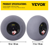 Beach Towels: VEVOR Beach Balloon Wheels, 13" Sand Tires with 32" Stainless Steel Axle, TPU Cart Tires for Kayak Dolly, Canoe Cart and Buggy with Air Pump, 2-Pack