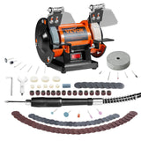 Gardening Tools: VEVOR Jewelry Polisher, Bench Grinder Polishing & Buffing Machine, 3590RPM Bench Lathe Polisher with 1 Wool Wheel & 1 Abrasive Fiber Wheel & 1 Grinding Wheel & 100pcs Tools