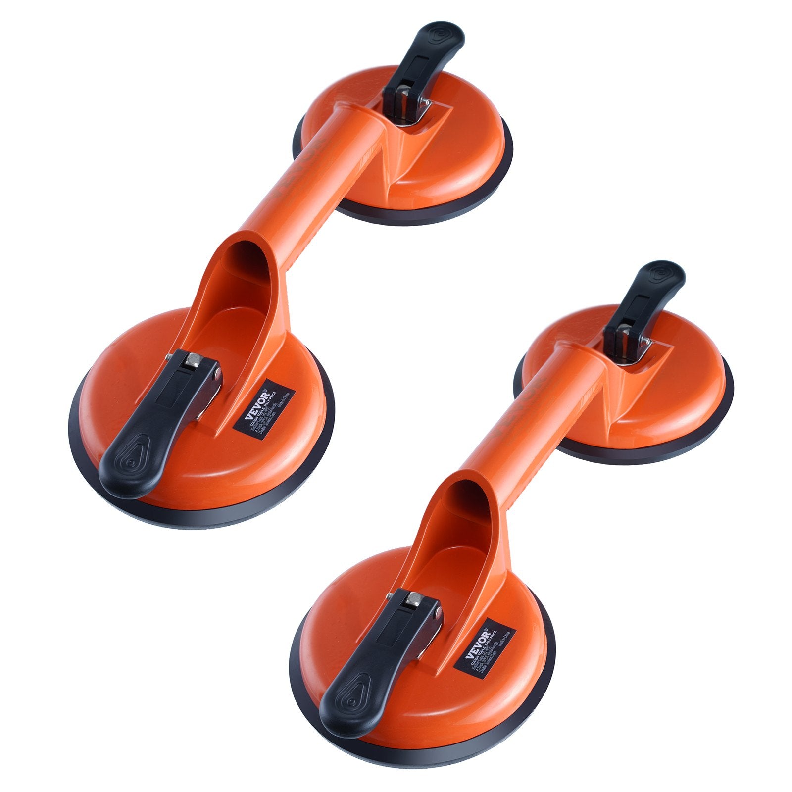 Kitchen & Bathroom DIY: VEVOR Glass Suction Cup, 119 mm 2 Pack 150 kg Load Capacity, Vacuum Suction Cup with Aluminum Handle, Heavy Duty Industrial Suction Cup Lifter Tool for Glass, Granite, Tile, Metal, Wood Panel Lifting