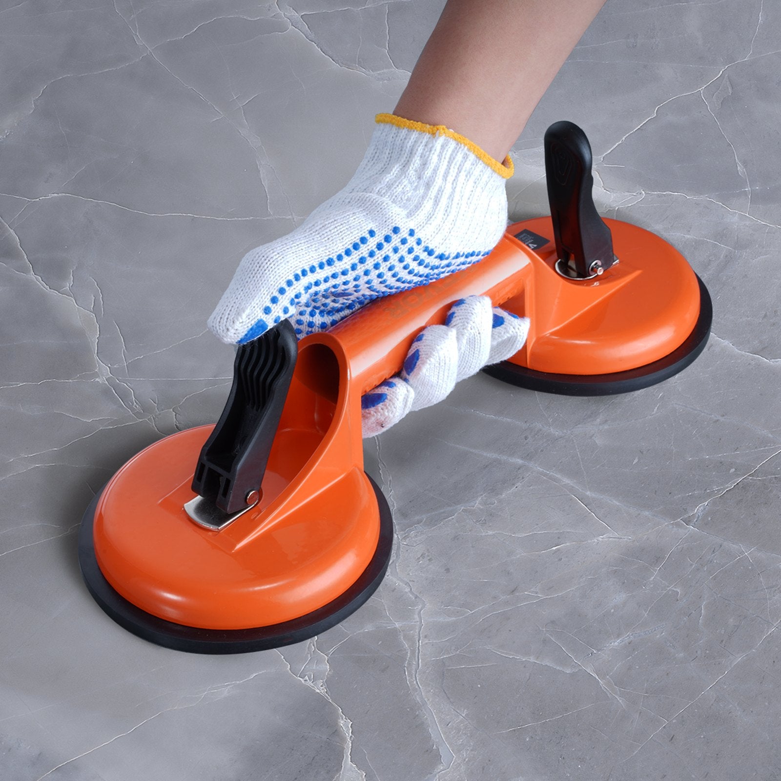 Kitchen & Bathroom DIY: VEVOR Glass Suction Cup, 119 mm 2 Pack 150 kg Load Capacity, Vacuum Suction Cup with Aluminum Handle, Heavy Duty Industrial Suction Cup Lifter Tool for Glass, Granite, Tile, Metal, Wood Panel Lifting