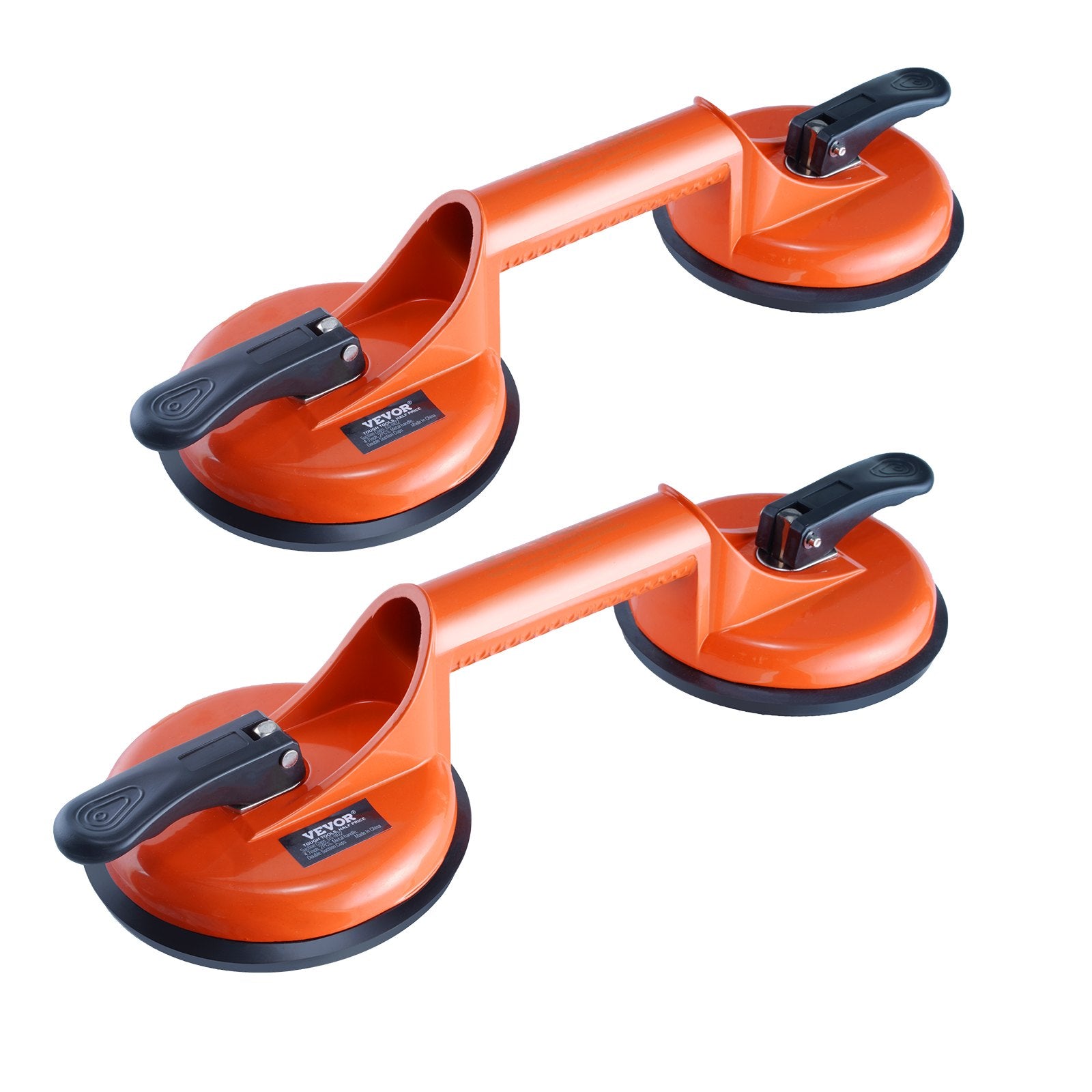 Kitchen & Bathroom DIY: VEVOR Glass Suction Cup, 119 mm 2 Pack 150 kg Load Capacity, Vacuum Suction Cup with Aluminum Handle, Heavy Duty Industrial Suction Cup Lifter Tool for Glass, Granite, Tile, Metal, Wood Panel Lifting