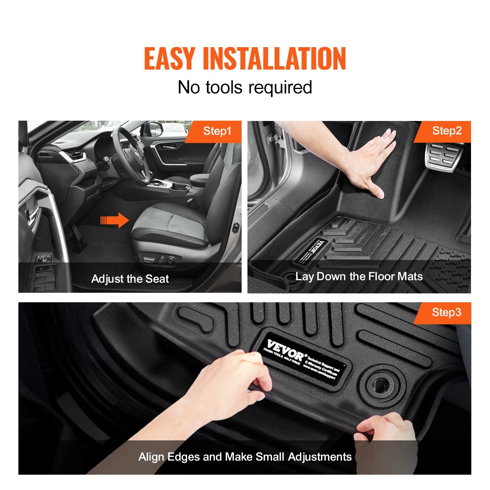 Automotive Decor: VEVOR Automotive Floor Mats Fits Toyota RAV4 (Not for Hybrid or Prime) 2019-2024