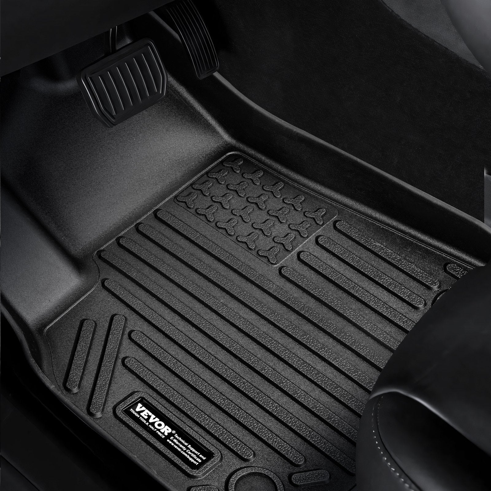 Automotive Decor: VEVOR Automotive Floor Mats Fits for Tesla Model Y 2021-2024 3 pcs TPE Liners