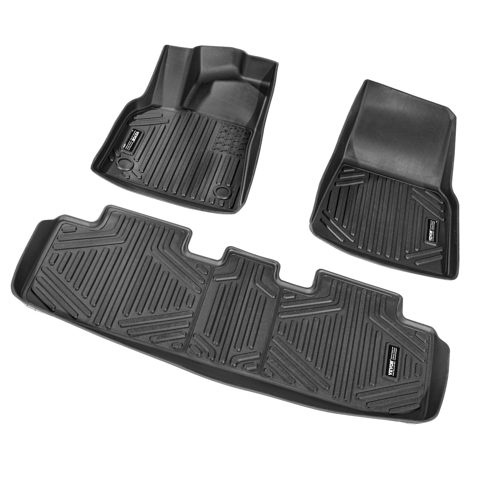Automotive Decor: VEVOR Automotive Floor Mats Fits for Tesla Model Y 2021-2024 3 pcs TPE Liners