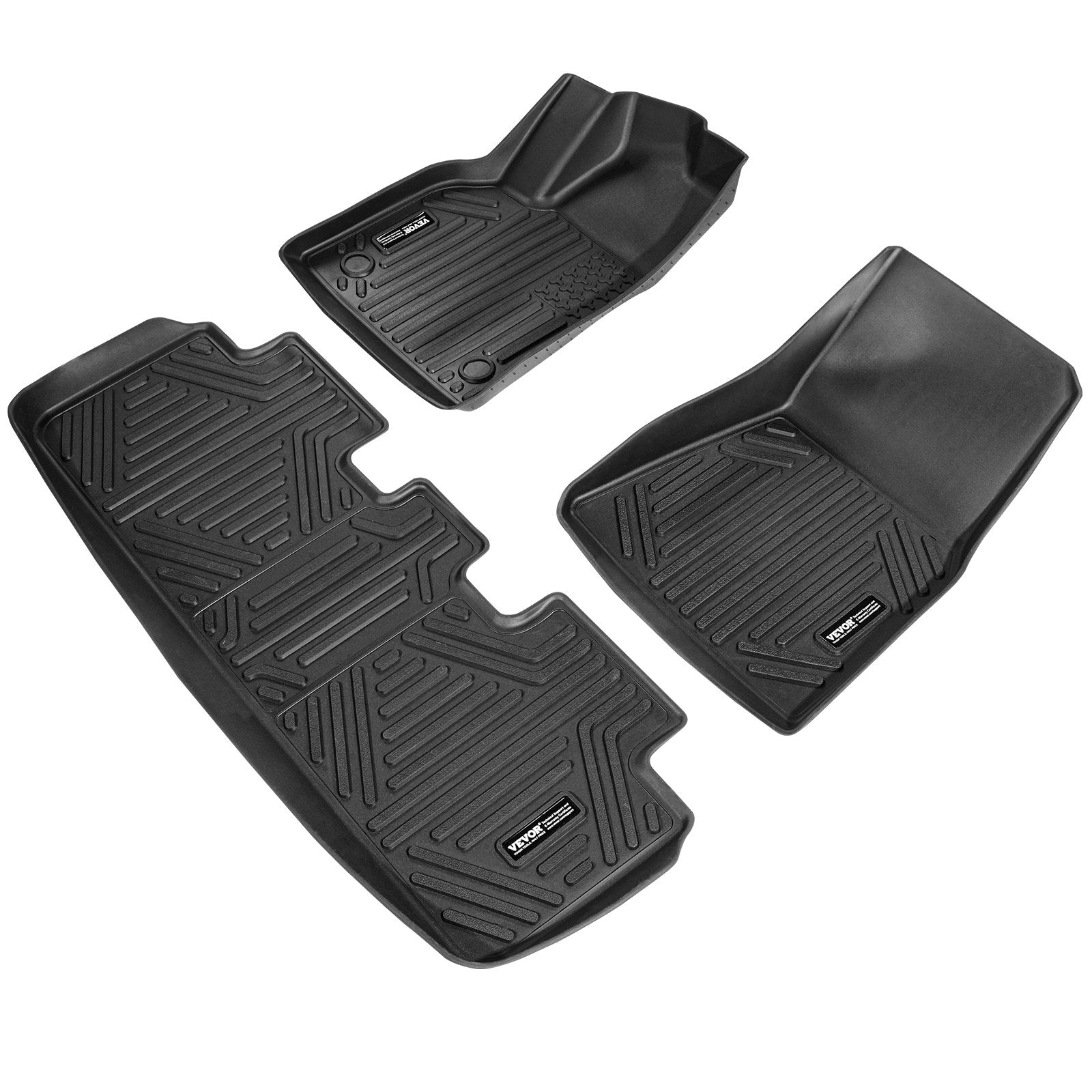 Automotive Decor: VEVOR Automotive Floor Mats Fits for Tesla Model Y 2021-2024 3 pcs TPE Liners