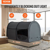 Kid's Beds & Bed Frames: VEVOR Bed Tent, Pongee Fabric, 4 Doors Breathable Dream Tent with 7 mm Fiber Poles on Bed Privacy, Full Size Block out Light Sleeping Bed Canopy, Fit for Kids Playhouse and Adults Sleeping Tent