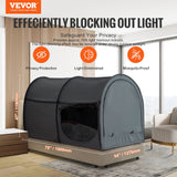 Tents: VEVOR Bed Tent, Pongee Fabric, 4 Doors Breathable Dream Tent with 7 mm Fiber Poles on Bed Privacy, Full Size Block out Light Sleeping Bed Canopy, Fit for Kids Playhouse and Adults Sleeping Tent