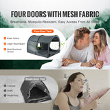 Tents: VEVOR Bed Tent, Pongee Fabric, 4 Doors Breathable Dream Tent with 7 mm Fiber Poles on Bed Privacy, Full Size Block out Light Sleeping Bed Canopy, Fit for Kids Playhouse and Adults Sleeping Tent