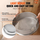 Food Storage: VEVOR Flour Sieve Fine Mesh, 80 Mesh Flour Sifter, 304 Stainless Steel Fine Mesh Sifter Food-grade, Dia. 12.6" Fine Mesh Strainers for Baking, 5 Sizes Mesh hole for Mungbean, Rice, Flour, Pearl Powder
