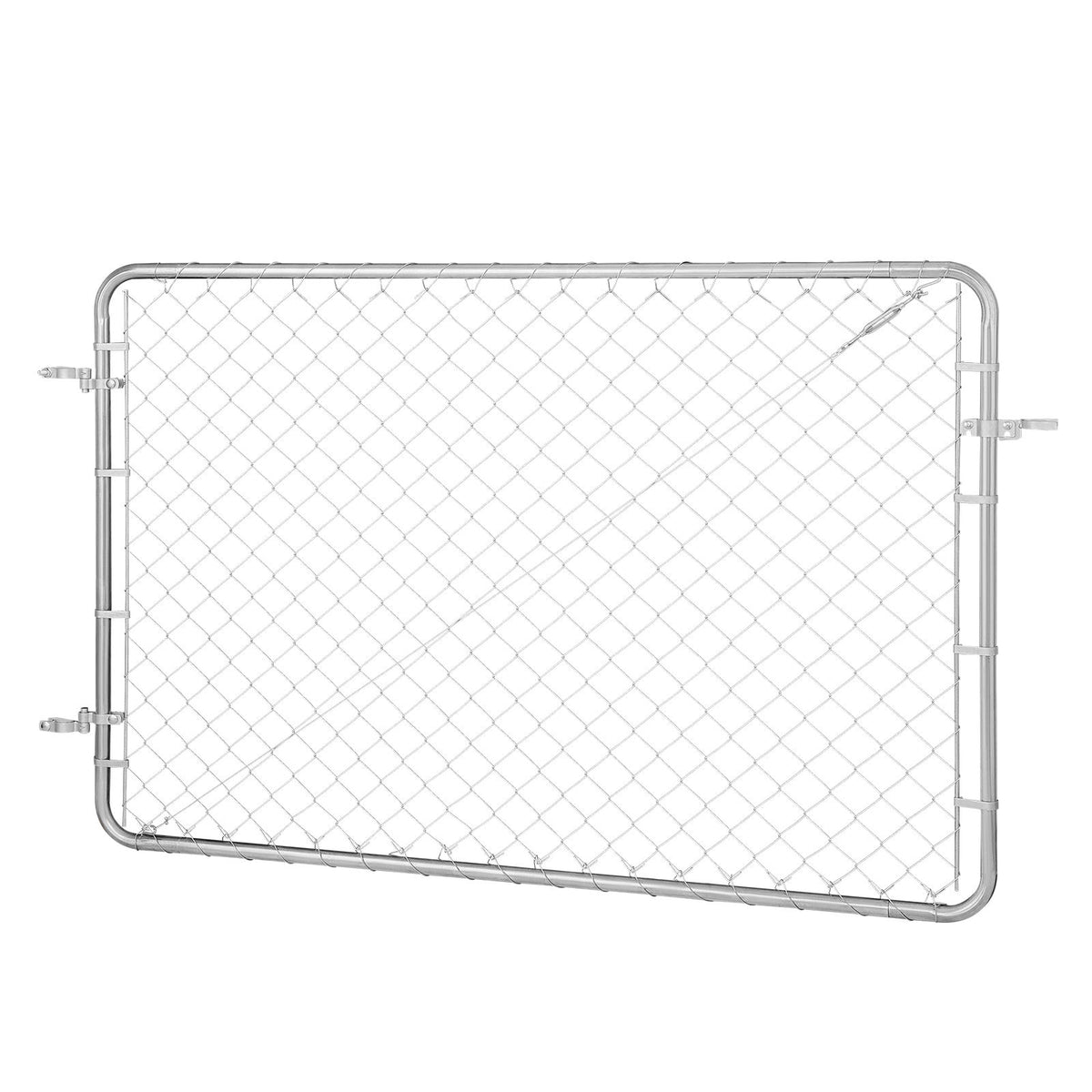 Chain Link Fence Gate, 183 x 122 cm, Adjustable Chain Link Fence Panel, Fit 67-183 cm (W) x 183 cm (H) Garden Fence Gate Opening, Rust-Resistant Galvanized Fencing Gate for Farm, Posts Not Included